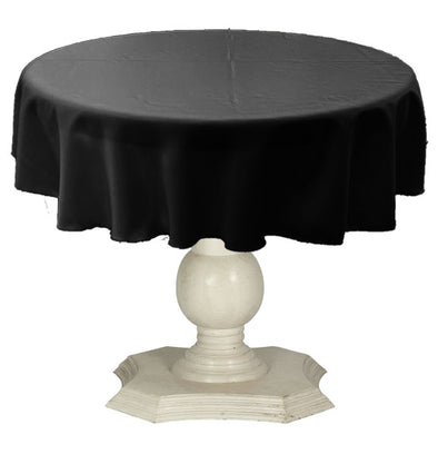 Black Round Tablecloth Solid Dull Bridal Satin Overlay for Small Coffee Table Seamless