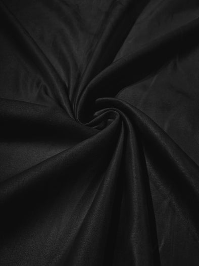 Black Faux Suede Polyester Fabric | Microsuede | 58" Wide | Upholstery Weight, Tablecloth, Bags, Pouches, Cosplay, Costume