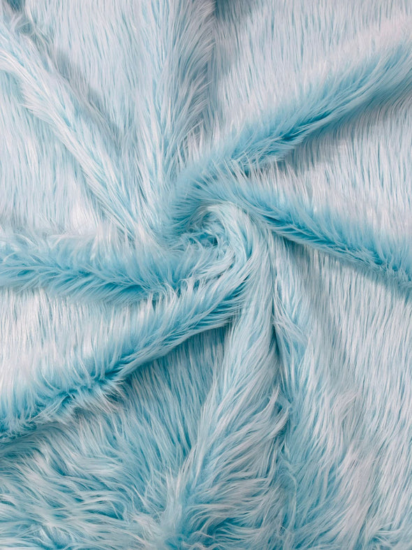 Blue Long Pile Soft Faux Fur Fabric for Fur suit, Cosplay Costume, Photo Prop, Trim, Throw Pillow, Crafts.