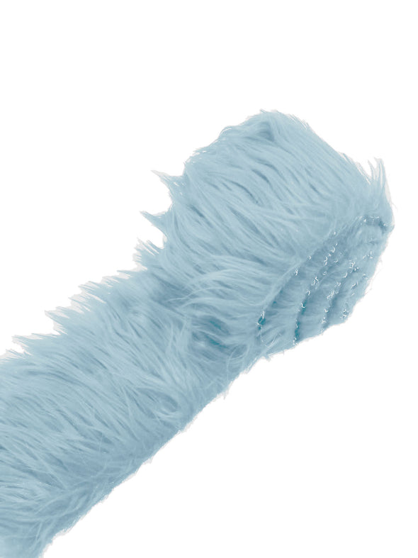 Blue Long Pile Soft Faux Fur Fabric STRIP for Fur suit, Cosplay Costume, Photo Prop, Trim, Throw Pillow, Crafts.