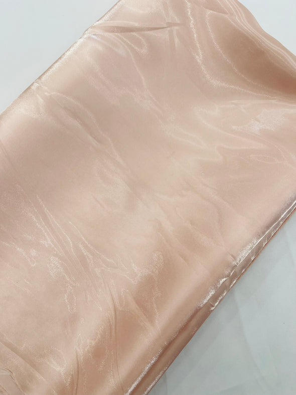 Blush Peach Bridal Liquid Satin Fabric-Glossy Satin-58” Wide-Prom.