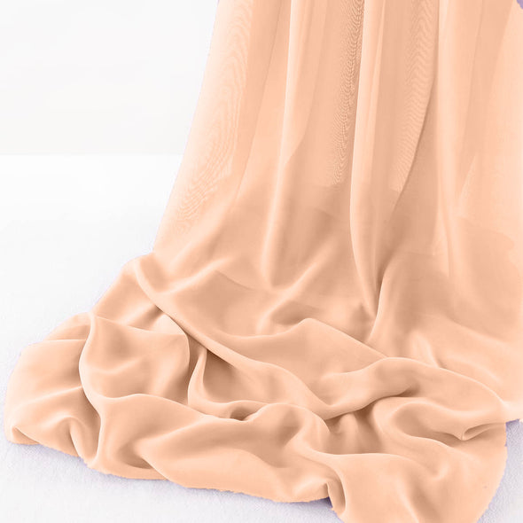 Blush Peach Wool Dobby Chiffon Sheer Table Runner for Wedding, Decorations for Birthday Parties, Banquets, Engagements.