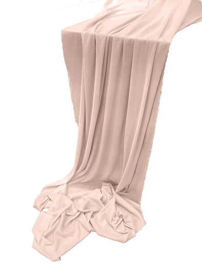 Blush Pink Cotton Gauze Sheer Table Runner for Wedding, Decorations for Birthday Parties, Banquets, Engagements.