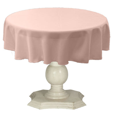 Blush Pink Round Tablecloth Solid Dull Bridal Satin Overlay for Small Coffee Table Seamless
