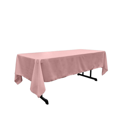 Blush Pink Rectangular Polyester Poplin Tablecloth / Party supply