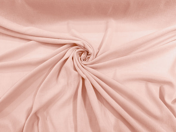 Blush Pink Cotton Gauze Fabric Wide Crinkled Lightweight Sold by The Yard