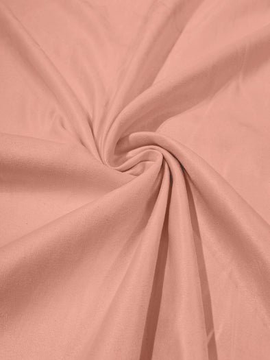 Blush Pink Faux Suede Polyester Fabric | Microsuede | 58" Wide | Upholstery Weight, Tablecloth, Bags, Pouches, Cosplay, Costume