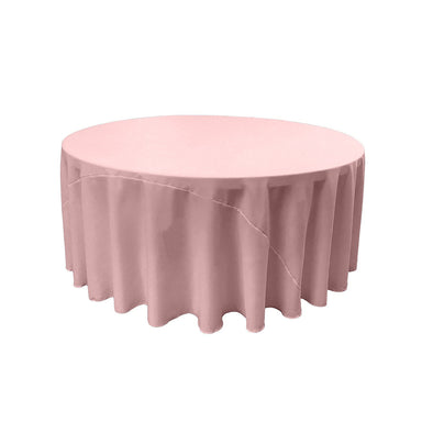 Blush Pink Solid Round Polyester Poplin Tablecloth With Seamless