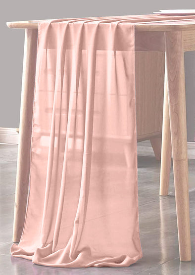 Blush Sheer Table Runner for Wedding, Decorations for Birthday Parties, Banquets, Engagements.