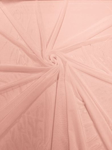 Blush 58/60" Wide Solid Stretch Power Mesh Fabric Spandex/ Sheer See-Though/Sold By The Yard.