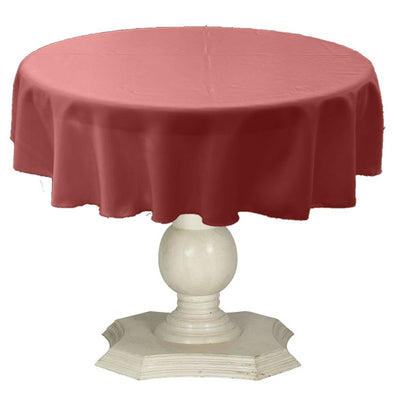 Brick Round Tablecloth Solid Dull Bridal Satin Overlay for Small Coffee Table Seamless
