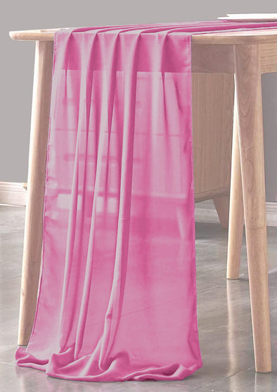 Bright Pink Sheer Table Runner for Wedding, Decorations for Birthday Parties, Banquets, Engagements.