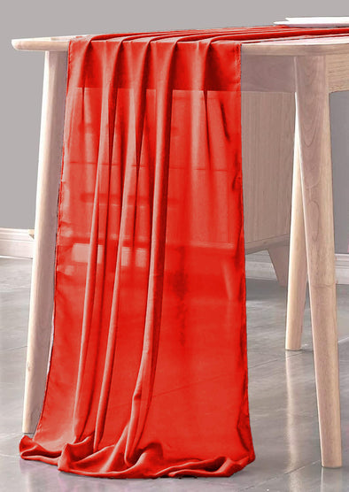 Bright Red Sheer Table Runner for Wedding, Decorations for Birthday Parties, Banquets, Engagements.