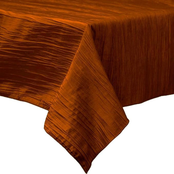 Bronze Rectangular Light Weight Accordion Design Crushed Taffeta Seamless Table Overlay.