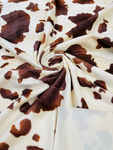 Cow Animal Print Velboa Faux Fur Fabric/58"/60" Width/costumes/Upholstery/Children Blankets/Toys/Children Clothing.