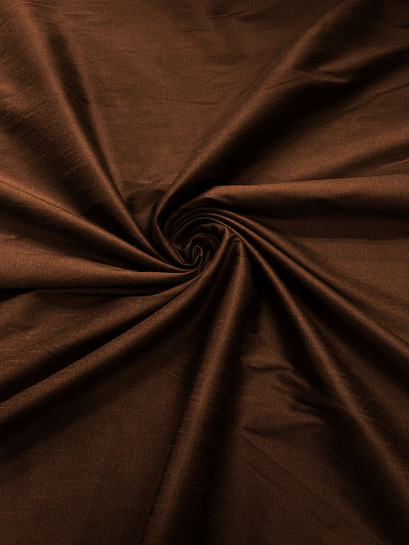 Brown Polyester Dupioni Faux Silk Fabric/ 55” Wide/Wedding Fabric/Home Décor.