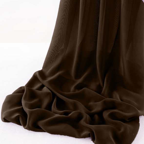 Brown Pack of 5 10ft Wool Dobby Chiffon Table Runner 29x120 Inches Runner for Wedding, Decorations for Birthday Parties, Banquets, Engagements, Sheer