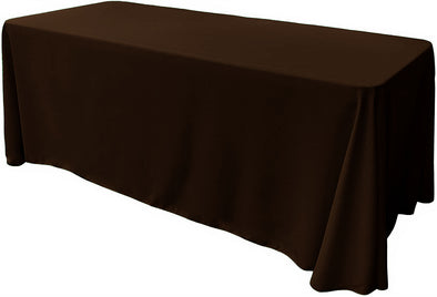 Brown Rectangular Polyester Poplin Tablecloth Floor Length / Party supply