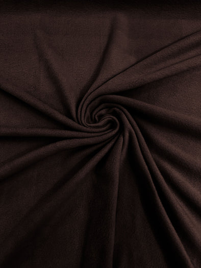 Brown Solid Polar Fleece Fabric Sold by the yard 60"Wide|Antipilling 245GSM |Medium Soft Weight| Blanket Supply,DIY, Decor,Baby Blanket