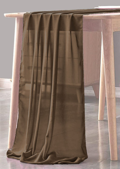 Brown Sheer Table Runner for Wedding, Decorations for Birthday Parties, Banquets, Engagements.