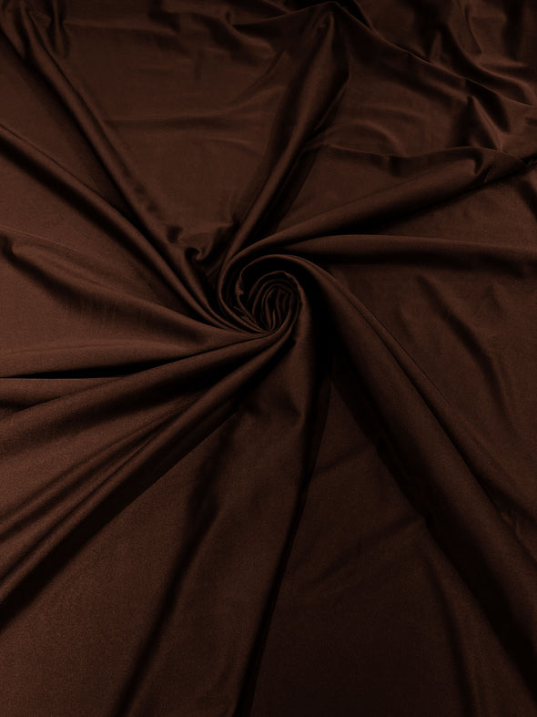 Brown Shiny Milliskin Nylon Spandex Fabric 4 Way Stretch 58" Wide Sold by The Yard