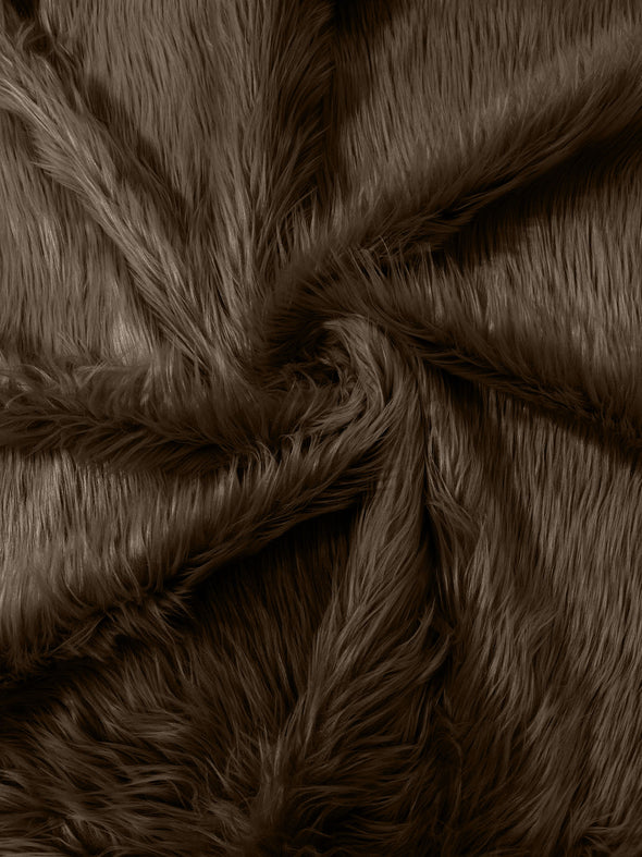 Brown Long Pile Soft Faux Fur Fabric for Fur suit, Cosplay Costume, Photo Prop, Trim, Throw Pillow, Crafts.