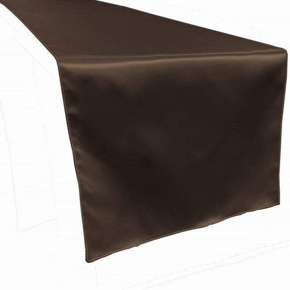 Brown Bridal Satin Table Runner, Wedding Banquet Decoration, ( Choose Size Below )