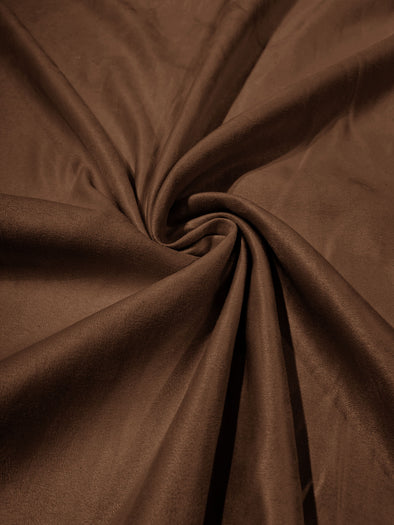Brown Faux Suede Polyester Fabric | Microsuede | 58" Wide | Upholstery Weight, Tablecloth, Bags, Pouches, Cosplay, Costume