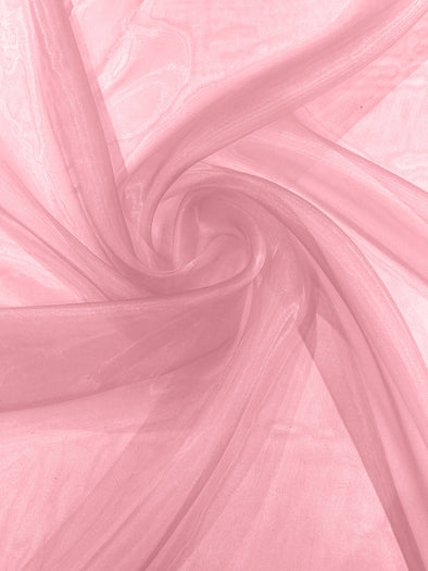 Bubble Gum 58/60"Wide 100% Polyester Soft Light Weight, Sheer Crystal Organza Fabric Sold By The Yard