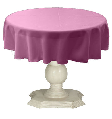 Bubble Gum Round Tablecloth Solid Dull Bridal Satin Overlay for Small Coffee Table Seamless