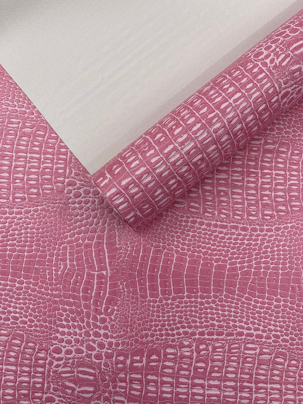 Crocodile Marine Vinyl 2 Tone Upholstery, Crocodile Skin Texture Faux Leather PVC Vinyl, 54" Wide.