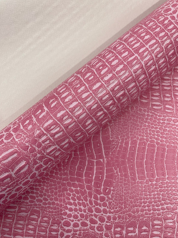 Crocodile Marine Vinyl 2 Tone Upholstery, Crocodile Skin Texture Faux Leather PVC Vinyl, 54" Wide.