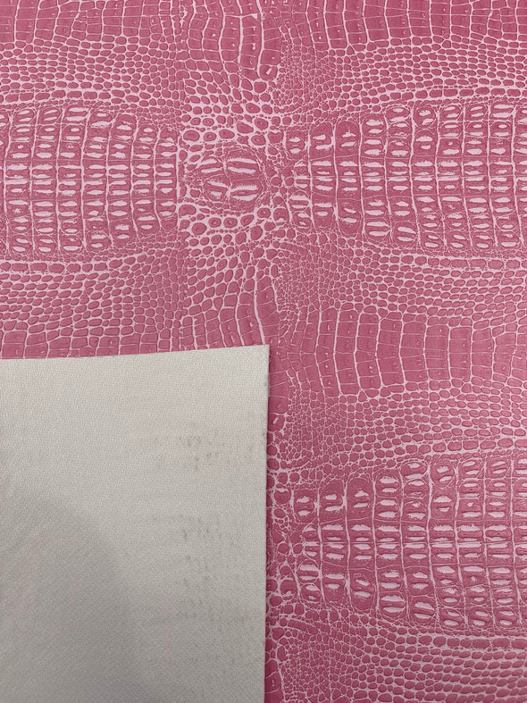 Crocodile Marine Vinyl 2 Tone Upholstery, Crocodile Skin Texture Faux Leather PVC Vinyl, 54" Wide.