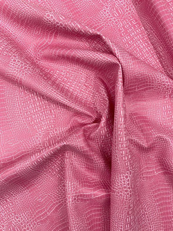 Crocodile Marine Vinyl 2 Tone Upholstery, Crocodile Skin Texture Faux Leather PVC Vinyl, 54" Wide.