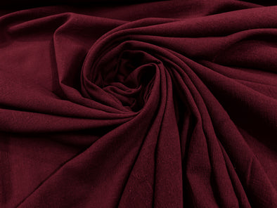 Burgundy Cotton Gauze Fabric Wide Crinkled Lightweight Sold by The Yard