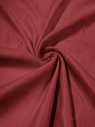 Burgundy Faux Suede Polyester Fabric | Microsuede | 58" Wide | Upholstery Weight, Tablecloth, Bags, Pouches, Cosplay, Costume
