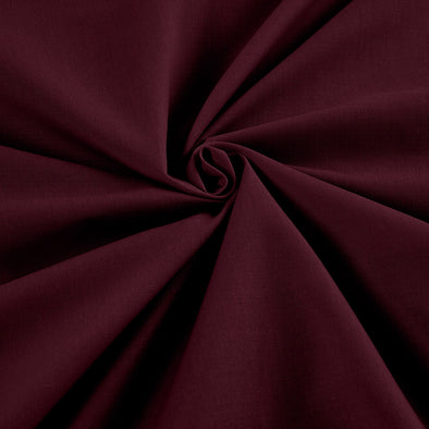 Burgundy Wide 65% Polyester 35 Percent Solid Poly Cotton Fabric for Crafts Costumes Decorations-Sold by the Yard
