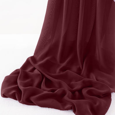 Burgundy Pack of 10 10ft Wool Dobby Chiffon Table Runner 29x120 Inches Runner for Wedding, Decorations for Birthday Parties, Banquets, Engagements, Sheer