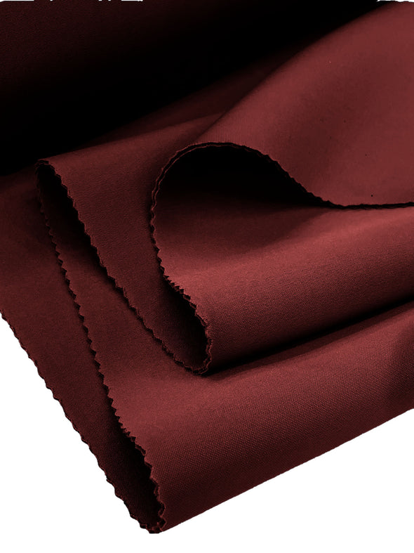 Burgundy Neoprene Scuba Super Techno Fabric, 2mm Thick, Solid Colors, Sold by The Yard.