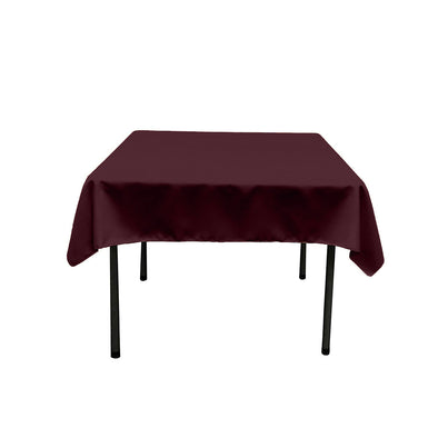 Burgundy Square Polyester Poplin Table Overlay - Diamond. Choose Size Below
