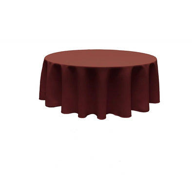 Burgundy Round Polyester Poplin Tablecloth Seamless