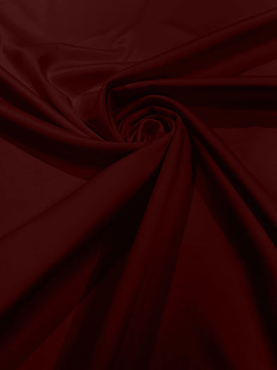 Burgundy Matte Stretch Lamour Satin Fabric 58" Wide/Sold By The Yard. New Colors