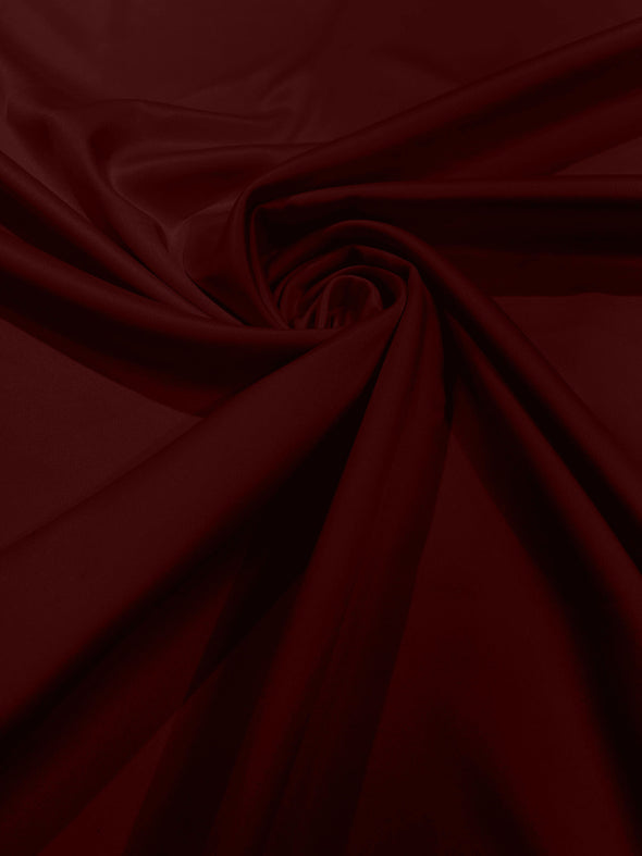 Burgundy Matte Stretch Lamour Satin Fabric 58" Wide/Sold By The Yard. New Colors