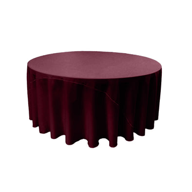 Burgundy Solid Round Polyester Poplin Tablecloth With Seamless