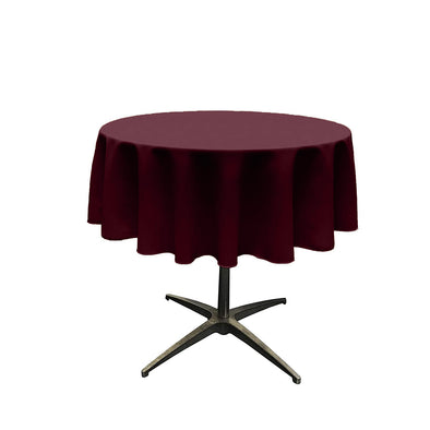 Burgundy Solid Round Polyester Poplin Tablecloth Seamless