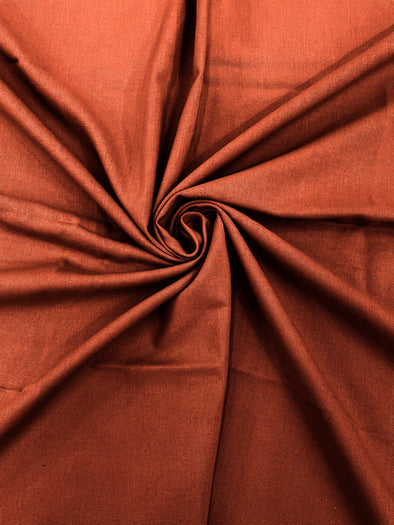 Burnt Orange Medium Weight Natural Linen Fabric/50"Wide/Clothing