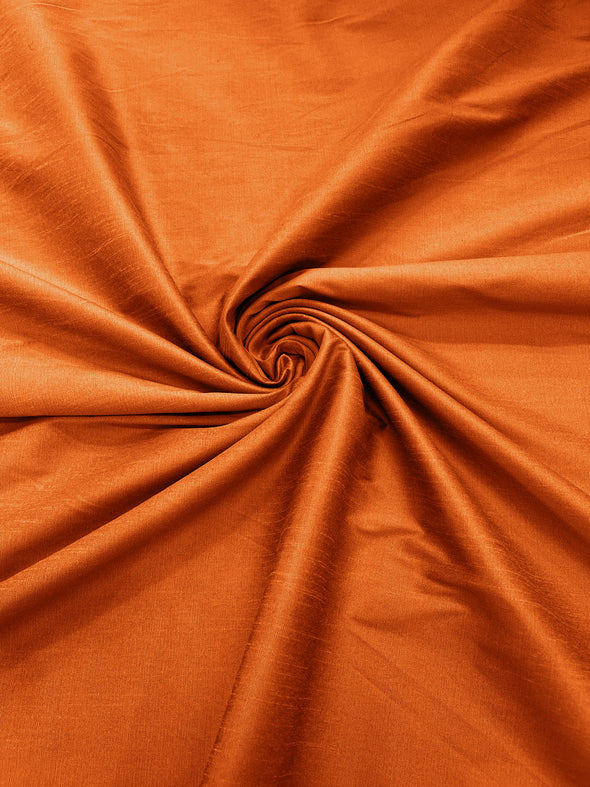 Burnt Orange Polyester Dupioni Faux Silk Fabric/ 55” Wide/Wedding Fabric/Home Décor.