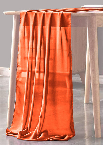 Burnt Orange Sheer Table Runner for Wedding, Decorations for Birthday Parties, Banquets, Engagements.