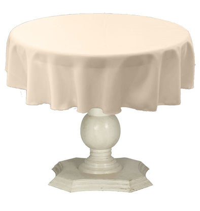 Butter Round Tablecloth Solid Dull Bridal Satin Overlay for Small Coffee Table Seamless