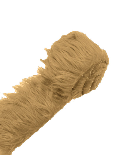 Camel Long Pile Soft Faux Fur Fabric STRIP for Fur suit, Cosplay Costume, Photo Prop, Trim, Throw Pillow, Crafts.